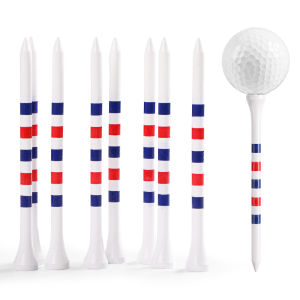 Bộ 30 Gậy Đánh Golf Bằng Gỗ Dài 4 Inch Màu Sắc Tươi Sáng Làm Từ Tre Cao Cấp Với Thiết Kế Sọc Giúp Giữ Độ Cao Ổn Định Khi Chơi Golf