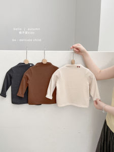 Comfortable Embroidered Long Sleeve Base Shirt for Boys Spring Autumn Style Versatile Casual Cotton T-Shirt for Babies And Toddlers