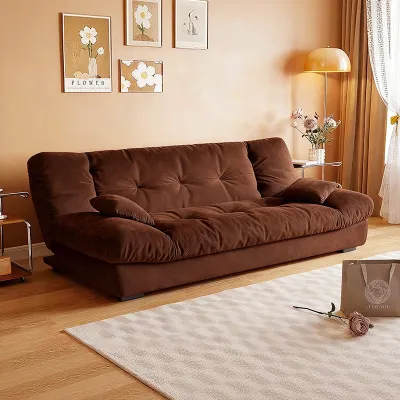 Foldable Cloud Design Multifunctional Cream Style Wide Dual-use Sofa Bed