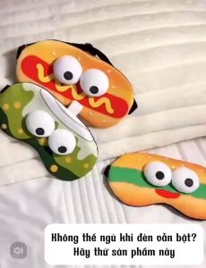 Mặt nạ mắt ngủ bịt mắt ngủ Hamburger bịt mắt ngủ có gel làm mát giúp cải thiện giấc ngủ - Life Style 4U