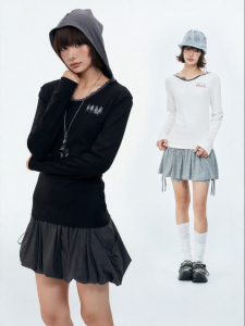 MEDM | Áo Hoodie Ôm Thân Có Mũ Trùm Đầu Hình Sao