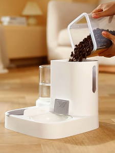 ที่ให้น้ำ-อาหารอัตโนมัติ ที่ให้อาหารสัตว์เลี้ยง มีชามสแตนเลสแถมให้ สเตนเลส ที่ให้น้ำสัตว์เลี้ยง ที่ให้อาหาร-น้ำอัตโนมัติ เกรดพรีเมี่ยม 2IN1