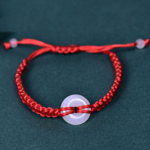 Vòng Tay Thắt Nút an Toàn Thủ Công Bằng Dây Đỏ Thắt Nút Ngọc Bích Mô Phỏng Vòng Tay Sợi Nhiều Màu Sắc Cho Ngày Lễ Tết Năm Nay