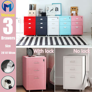 3 Drawer Metal Cabinet Office File Storage Cupboard with Lock Upgrading Eco-Friendly Materials  Metal Case 41x28x48cm