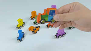 OFM-M393 Mainan Puzzle Kereta Magnet / Mainan Mobil Mobilan Kereta Api Train Edukasi Wooden Toys