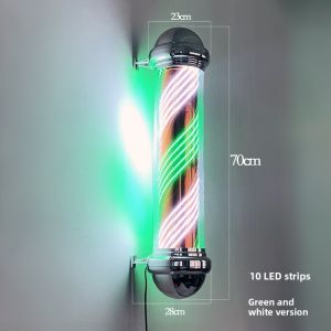 Super Bright LED Rotating Sign Light Waterproof Hairdressing Shop Wall Mounted Chrome Plated Hair Salon Outdoor Hanging Lamp