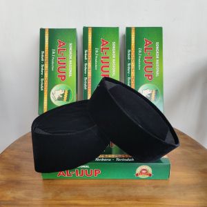 peci songkok kopiah kopeah kopyah hitam ac anak dan dewasa Tinggi 9cm standart cod bludru halus terlaris terbaru merek al-ijup