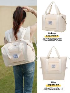 Large Capacity Short Trip Womens Lightweight Delivery Bag Storage Bag Handheld Luggage Bag Double Shoulder Backpack Cover