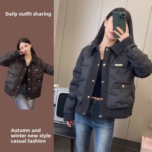 LIANGYILAILIN | Warm Womens Short Down Coat 2024 New Style Loose Turn-down Collar Thickened