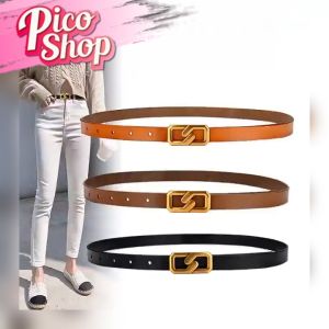 เข็มขัดหนังผู้หญิง แฟชั่น หัวล็อค เก๋ไก๋ หรูหรา เกาหลี เรียบง่าย ใส่ได้ทุกลุค ทุกสไตล์ มี 4 สี ยาว 105CM.P1