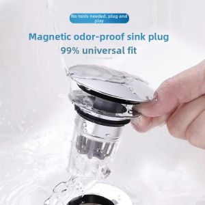 Spring Mechanism Magnetic Press Anti Insect Anti Odor Filter Drain Plug