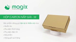M0 - 12x10x8 cm - 100 thùng hộp carton nắp gài trước - Hộp gói hàng hộp quà | Magix Packaging