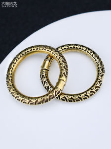 หัวเข็มขัดลายมังกรวัสดุวินเทจชุบเงิน สีสันสดใส หัวเข็มขัดแบบเปิดได้ อุปกรณ์ทำเครื่องประดับ DIY ตัวล็อคหัวเข็มขัดแบบมีรู