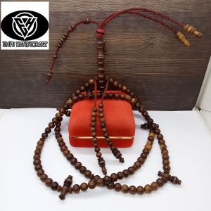 Tasbih tijani kayu kelor emas model bulat benang rajut