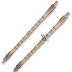 Handle Pintu Rumah Utama Kuningan Antik Motif Bambu Cincin 80 cm 2 Pcs