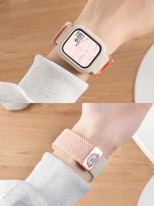 Crafted Wristband for Apple S10 iWatch11 Watch Strap AppleWatch9 Woven Nylon S9 New Womens 10 Summer Magnetic Attraction Band High-End Silicone Case Creative Sports Fashion