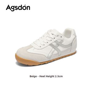 Agsdon | Women Thick-sole White Sporty Casual Shoes