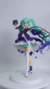 22cm/8.66in Hatsune Miku Anime Figure Purple Skirt Miku Action Figure Fashion Lolita Miku Figurine PVC Collection Model Doll Toy