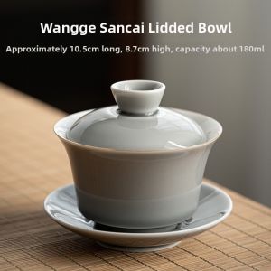 Glazed Large-sized Thin-bodied Sancai Style Ceramic Tea Bowls for Gongfu Tea Making