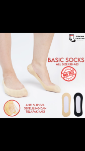 Kaos Kaki Pendek Wanita Hidden Invisible Socks Flat Shoes Ekstra Besar