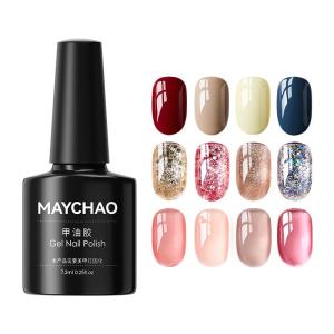 MAYCHAO | Sơn Gel Móng Tay Lấp Lánh Màu Sáng Mùa Đông
