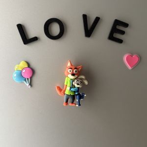 Nhãn Dính Tủ Lạnh Hoạt Hình 3D Hấp Dẫn Nhãn Dính Hình Thỏ Nick Judy Từ Tính Đồ Trang Trí Cho Tủ Lạnh