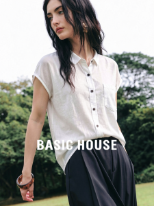 Basic House | Flared Sleeve Light Autumn Womens Shirt Collar