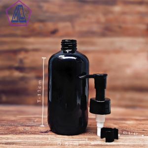 Botol Sabun Cair 250ml Hitam Glossy Tutup Pump Luxury Hitam Elegan