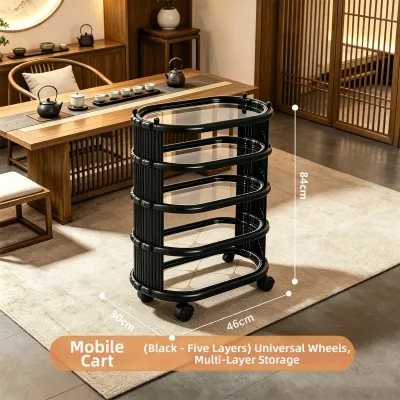 MMZECE | Multi-layer Tea Set Storage Rack with Wheels