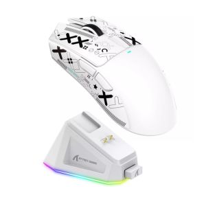 ATTACK SHARK X11 Tri-Mode Wireless Gaming Mouse | RGB Magnetic Charging Dock 22K DPI 49g Ultralight Includes Grip Tape Set