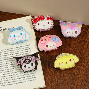 Sanrio | Glitter Shimmer Acrylic Sanrio Hair Claw Coquette Y2K Aesthetic Shark Clip Professional Office Styling Kuromi Cinnamoroll