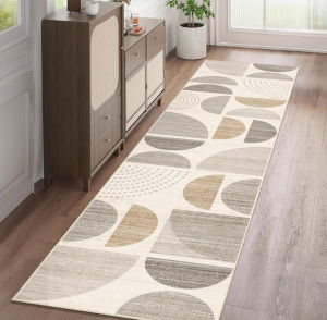 Non Slip Washable Geometric Half Circle Pattern Runner Rug Multi Color Mat for Kitchen Hallway Corridor Home Decor Floor Carpet