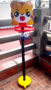 Japan Yokohama Childrens Mini Basketball Hoop Game Training Toy Tiger Design Adjustable Stand Indoor Outdoor Practicing Fun Set