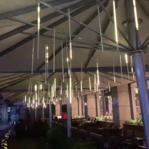 HOOPET | 1pc 30CM Solar Meteor Shower LightsIcicle Lights Outdoor Falling Rain Drop Lights for GardenChristmasTreeBarStore Decorate