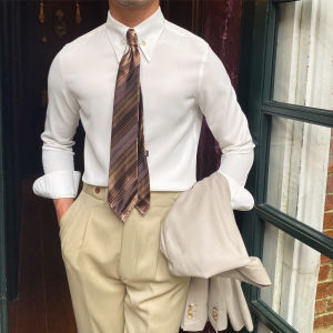 Non-iron Fitted Easy-match Empire Collar Shirt