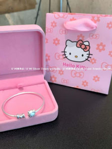 สร้อยข้อมือเงินแท้ Kitty ของขวัญวันเกิดสำหรับผู้หญิง น่ารัก สดชื่น สไตล์นักเรียน ส่งของขวัญเพื่อนรัก สร้อยข้อมือเงินแท้ 950 พร้อมกล่องของขวัญ