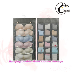 iDeal Home Double-sided Cloth Hanging Underwear/Socks/Bra/Underpants Storage Bag Wall Hanging Clothing Hanging Bag