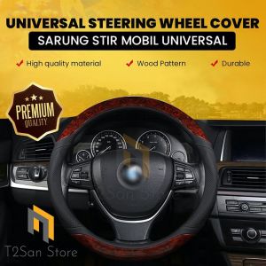 Sarung Setir / Stir Mobil Kulit Premium Motif Kayu Anti Slip