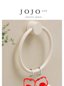 Full Copper Towel Ring Bathroom Wall Mounted round Cream Style Grocery Mr. Towel Holder Hardware Accessories