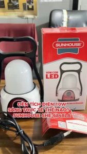 Đèn Led tích điện đa năng 360 Sunhouse SHE-6848LA - Tay cầm tiện lợi Công suất 10W - Hàng chính hãng