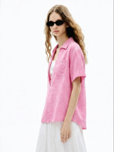 Juicy Couture | Pink V-Neck Loose Fit Short Sleeve Shirt