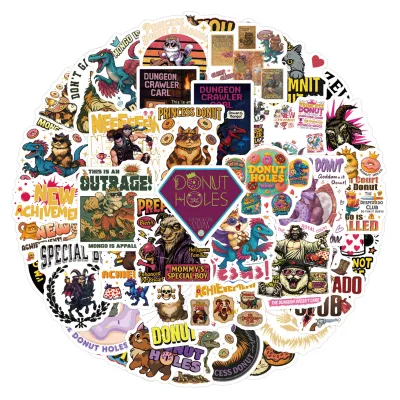 Bandai | 110pcs Cartoon Dungeon Crawler Carl Decorative Stationery Cup Computer Waterproof Sticker