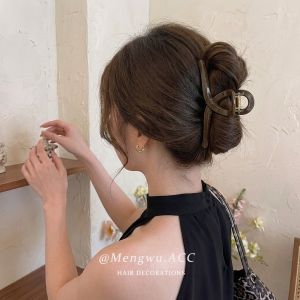 MENGWU | Milk Apricot Color Acrylic Elegance Simple Bow Hair Clip
