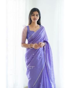 Soft Cotton Light Purple Simple Saree (Pre-order: 2/3 Delivery) NF170723