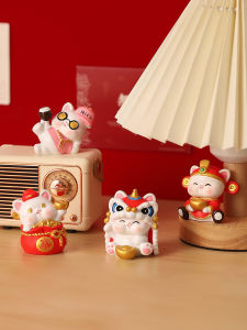 Creative Cute Lucky Cat Small Ornaments Healing Series Office Desk Surface Panel Decoration Station Decompression Hand Gift