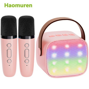 Máy Karaoke Mini Haomuren Di Động Có Bluetooth 5.3 Loa PA 2 Micro Không Dây Bộ Micro Karaoke Cầm Tay Cho Gia Đình Hát Tại Nhà