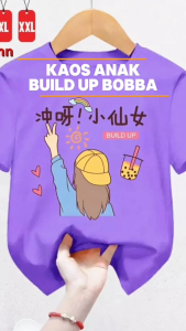 Kaos Atasan Motif BUILD UP BOBBA Anak Laki Laki Dan Perempuan usia 1-10 tahun