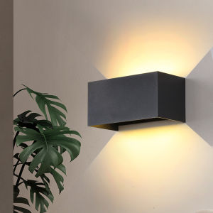 [Warm Light] 20CM Square Outdoor IP65 Waterproof Wall Lamp Black White Wall Sconce Led Light For Corridors Aisle Bedside