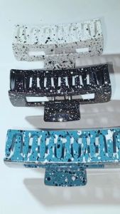 Jedai Rambut Corak 10cm / Jepitan Rambut Kotak Bolong