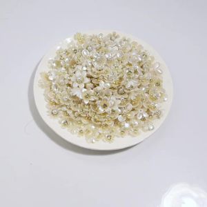 20pcs/lot Resin ABS Imitation Pearl Flower Beads Rhinestone Charm Pendant For DIY Jewelry Making Decoration Accessories
